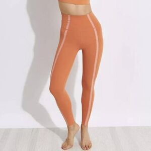 Nike Yoga Luxe Eyelet Orange 7/8 Leggings XS